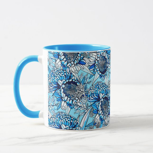 Caneca Florais de Verão Azul Waratah (Esquerda)