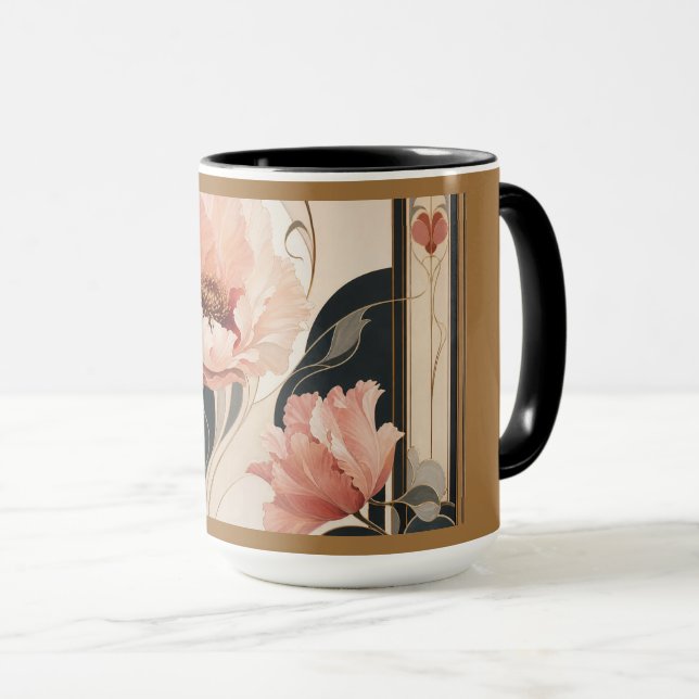 Caneca "Floral Abstrato" (Frente Esquerda)