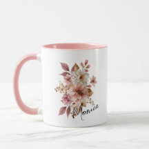 Caneca Floral Aquarela Personalizada