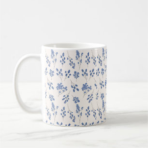 Caneca floral azul