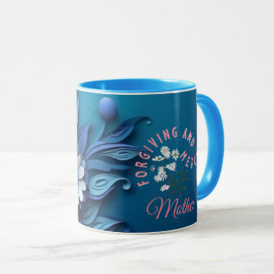 Caneca Floral Azul-Mãe, Perdoadora e Mal-humorada
