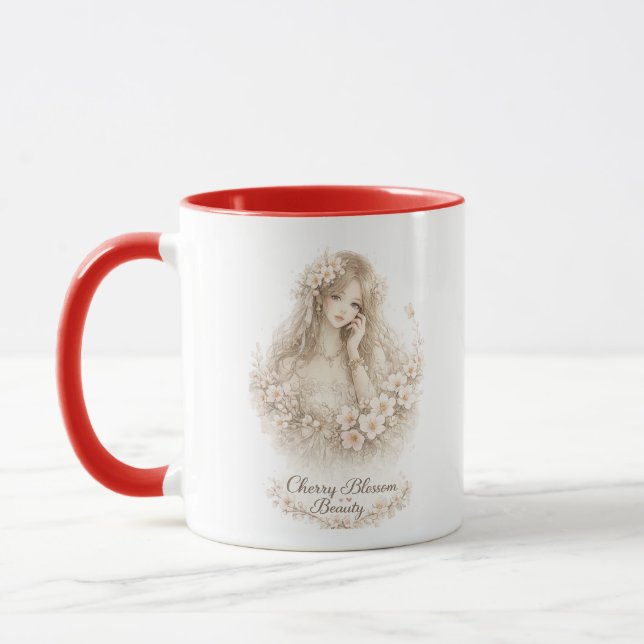 Caneca Floral Beleza da Flor de Cerejeira (Esquerda)