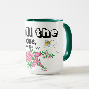 Caneca Floral & Borboletas