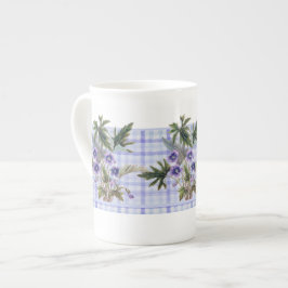 Caneca floral botânica de China de osso das