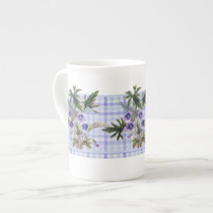 Caneca floral botânica de China de osso das