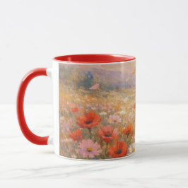 Caneca Floral Breeze - Pastel Painting Style Art