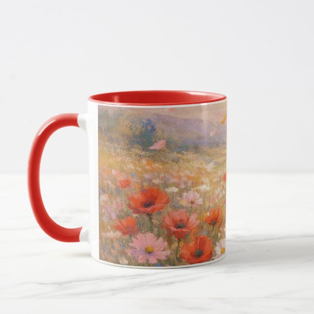 Caneca Floral Breeze - Pastel Painting Style Art (Esquerda)