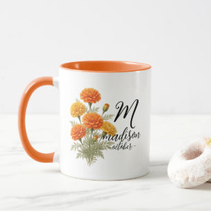 Caneca Floral Calêndula Dourada — Edição Madison