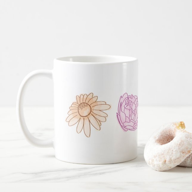 Caneca Floral Colorida (Com Donut)