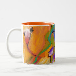 CANECA floral colorida abstrata