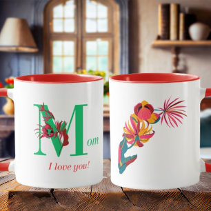 Caneca floral colorida para Dia de as mães