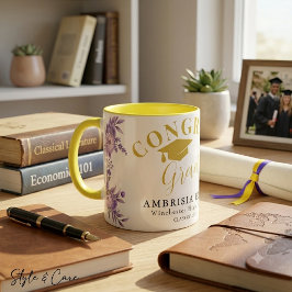 Caneca Floral Congrats Grad Combo – Presente Perfe