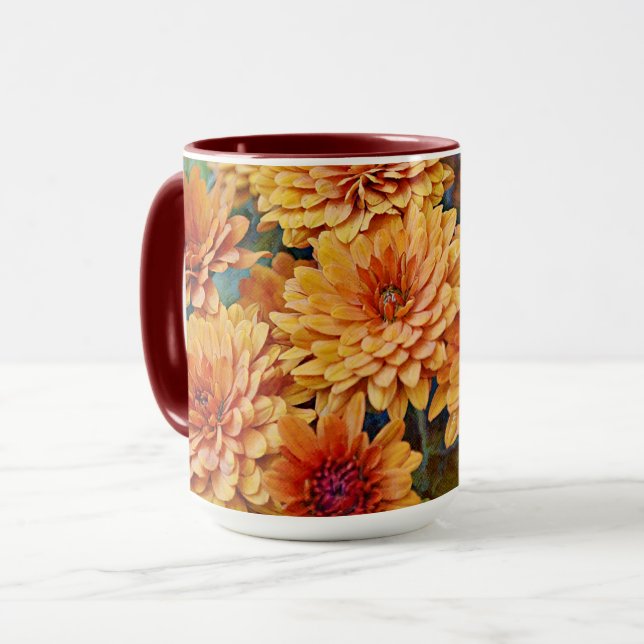Caneca Floral Cravo-Múmia (Frente Esquerda)