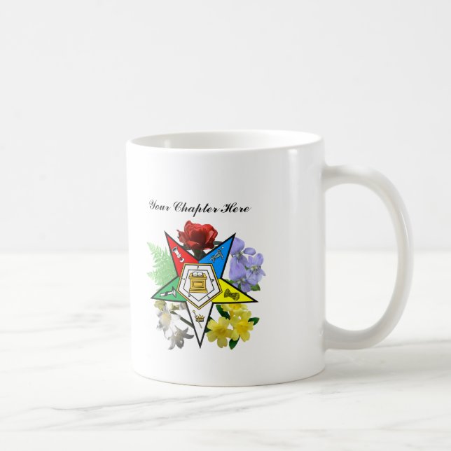Caneca floral da estrela oriental customizável (Direita)
