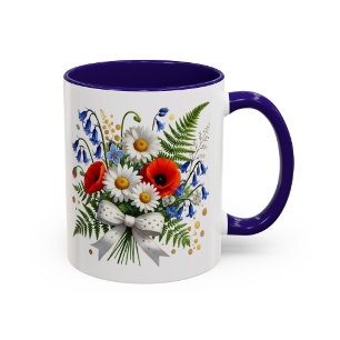 Caneca Floral Daisy Presente de Flor Silvestre par