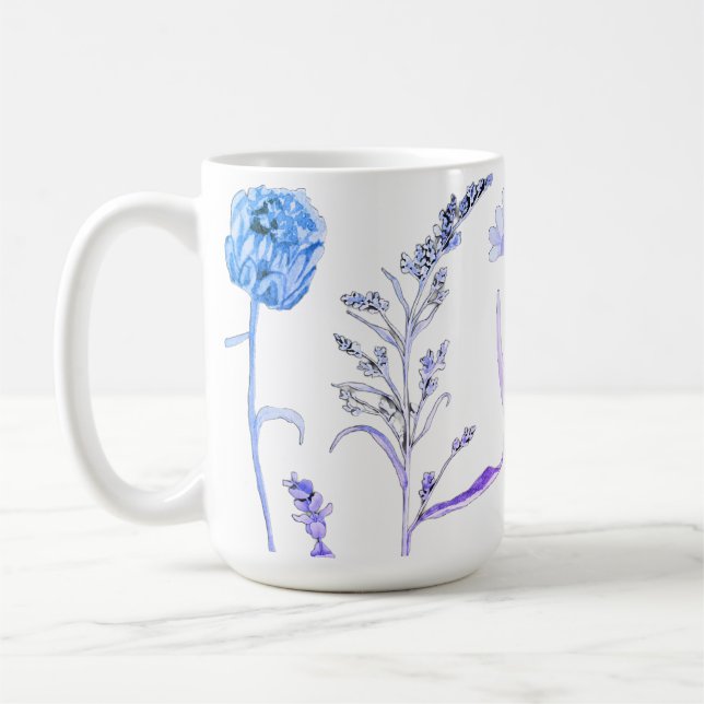 Caneca Floral de Flor Selvagem: Xícara de Café Bot (Esquerda)