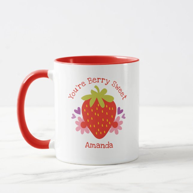 Caneca Floral de Morango Vermelho, doce, de Berry (Esquerda)