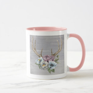 Caneca Floral Deer Antlers