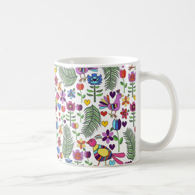Caneca floral do Doodle de Otomi (Direita)