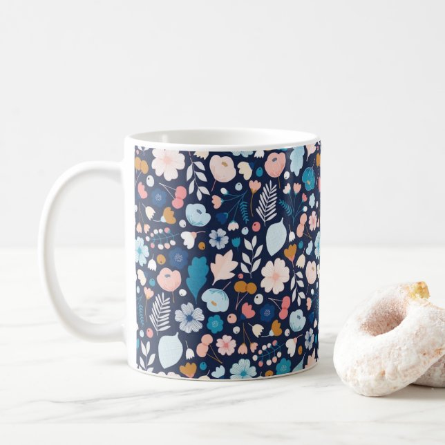Caneca floral do marinho (Com Donut)