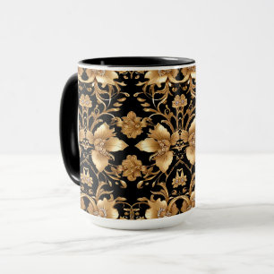 Caneca Floral Dourada