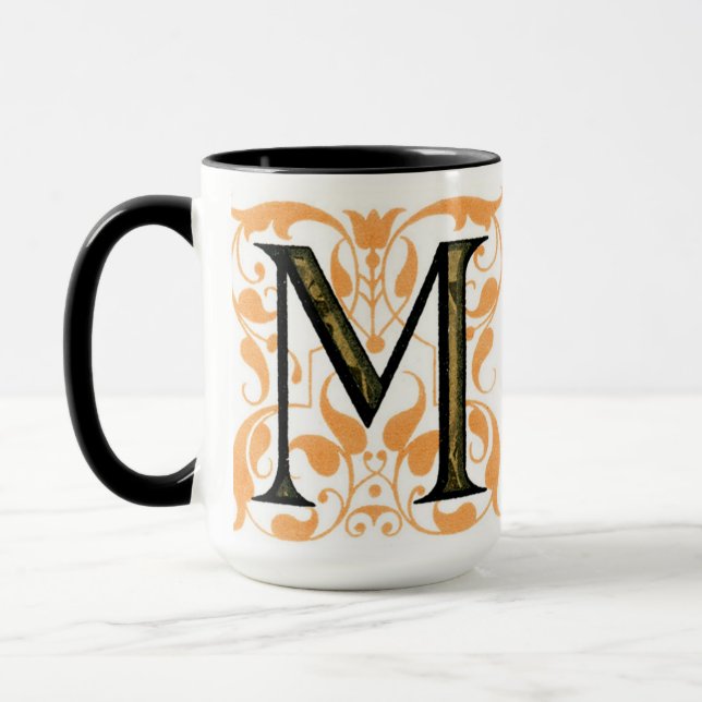 Caneca Floral Dourado e Preto 'M' - Mug (Esquerda)