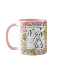 Caneca Floral em Brilho Dourado Rosa para Mãe da N