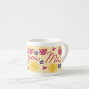 Caneca Floral Eu Te Amo Mãe – Presente do Dia das