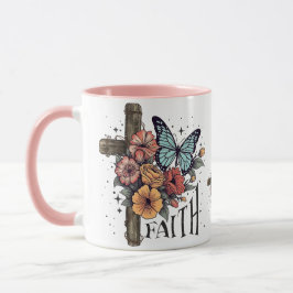 Caneca Floral Faith Cross