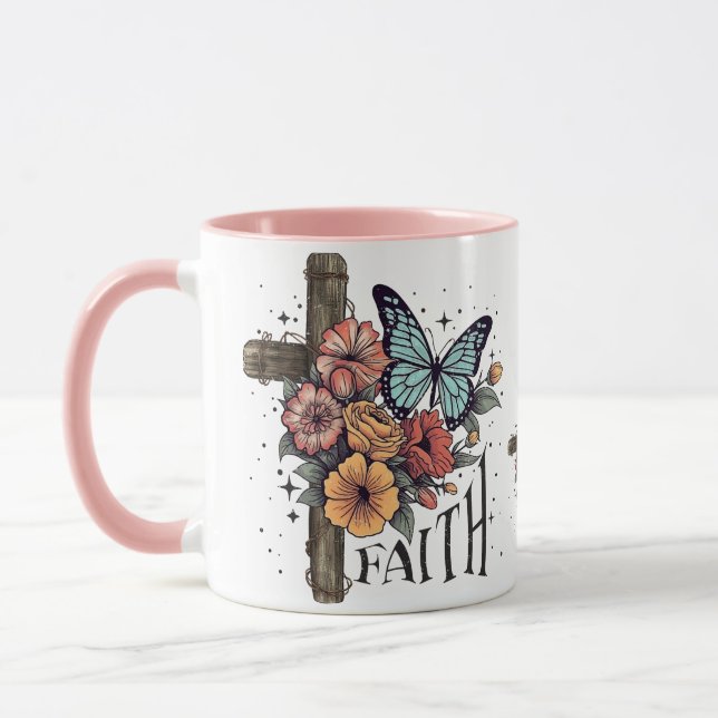 Caneca Floral Faith Cross (Esquerda)