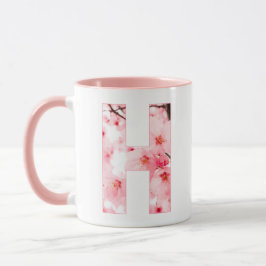 Caneca Floral H Initial Mug | Personalized Name & Traits