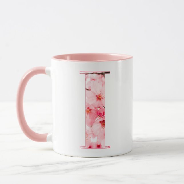Caneca Floral I Initial Mug | Personalized Name & Traits (Esquerda)