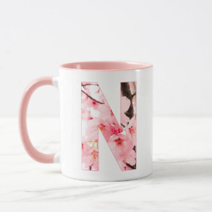 Caneca Floral Inicial N Nome & Características P