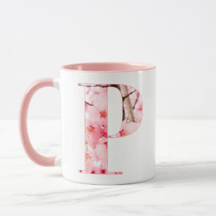 Caneca Floral Inicial P Nome & Características P