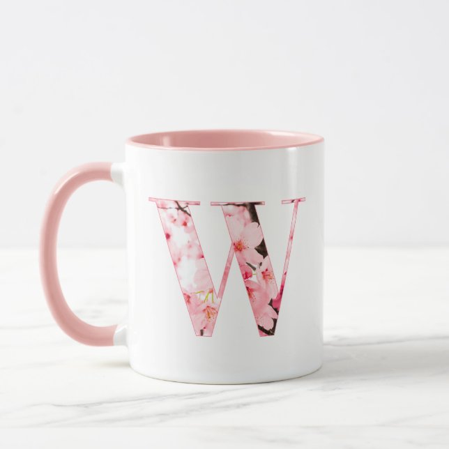 Caneca Floral Inicial W | Nome & Características P (Esquerda)