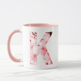 Caneca Floral K Initial Mug | Personalized Name & Traits