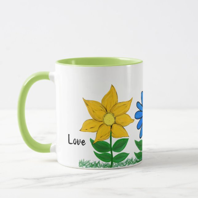 Caneca Floral Love Personalizado White Mugs (Esquerda)