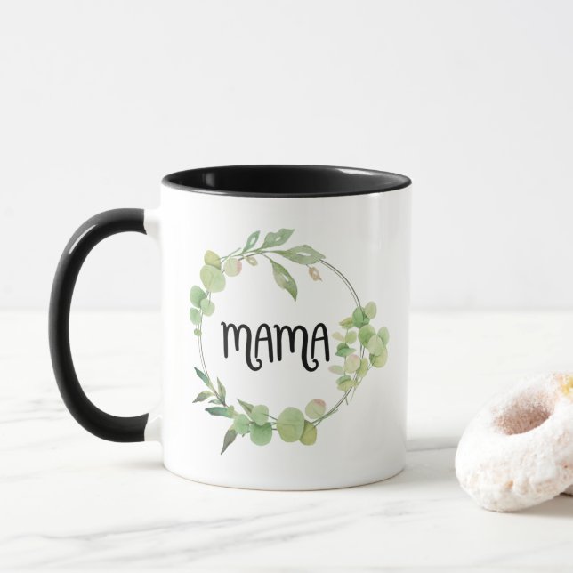Caneca Floral Mama Typography Design (Com Donut)