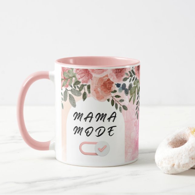 Caneca Floral Mama Typography Design (Com Donut)