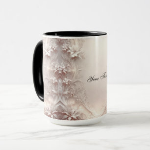 Caneca Floral Marfim Branco