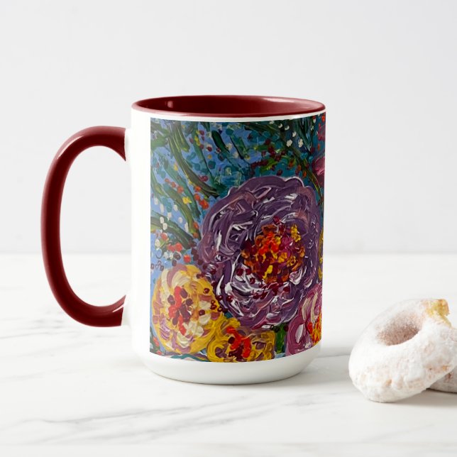 Caneca Floral Mug (Com Donut)