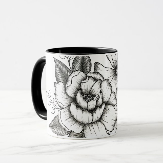 Caneca Floral Mug (Frente Esquerda)