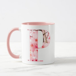 Caneca Floral P Initial Mug | Personalized Name & Traits
