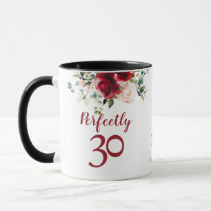 Caneca Floral para Festa de Aniversário de 30 Anos