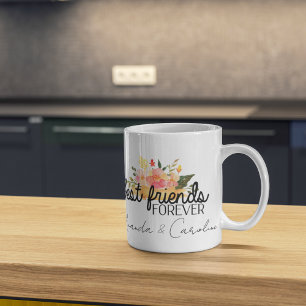 Caneca Floral Personalizado BFF dos Melhores Amigos para 