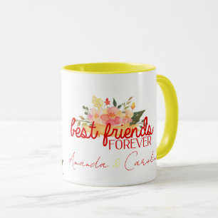 Caneca Floral Personalizado BFF dos Melhores Amigos para 
