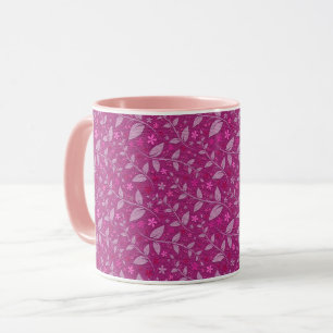 Caneca Floral Popular Elegante Moderno Rosa