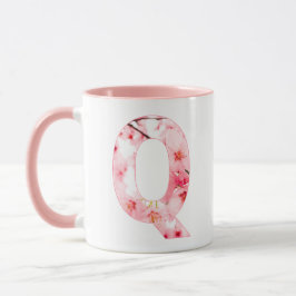 Caneca Floral Q Initial Mug | Personalized Name & Traits