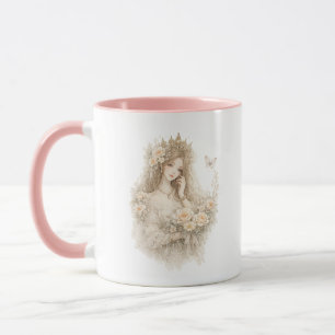 Caneca Floral Rainha Rosa Real