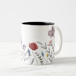 Caneca Floral Retirada à Mão